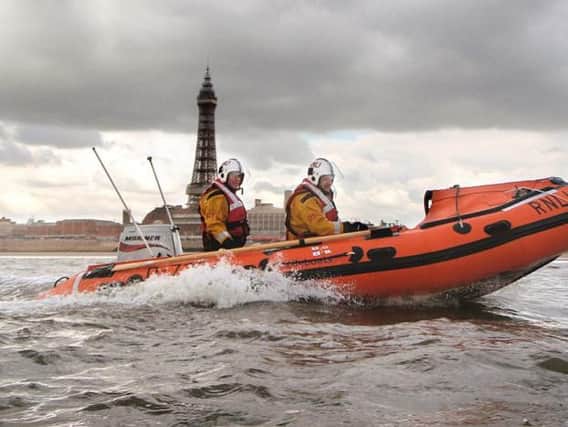 Stock image, courtesy of the RNLI, of a lifeboat in the sea off Blackpool
